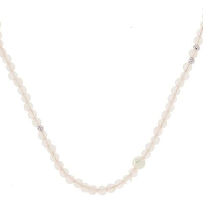 Gemshine necklace choker with rose quartz gemstones
