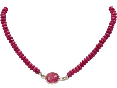 Gemshine Halskette Choker mit rotem Rubin und Karneol