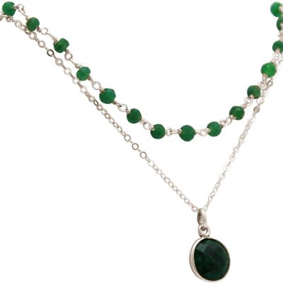 Collana girocollo Gemshine con smeraldi verde intenso e pendenti