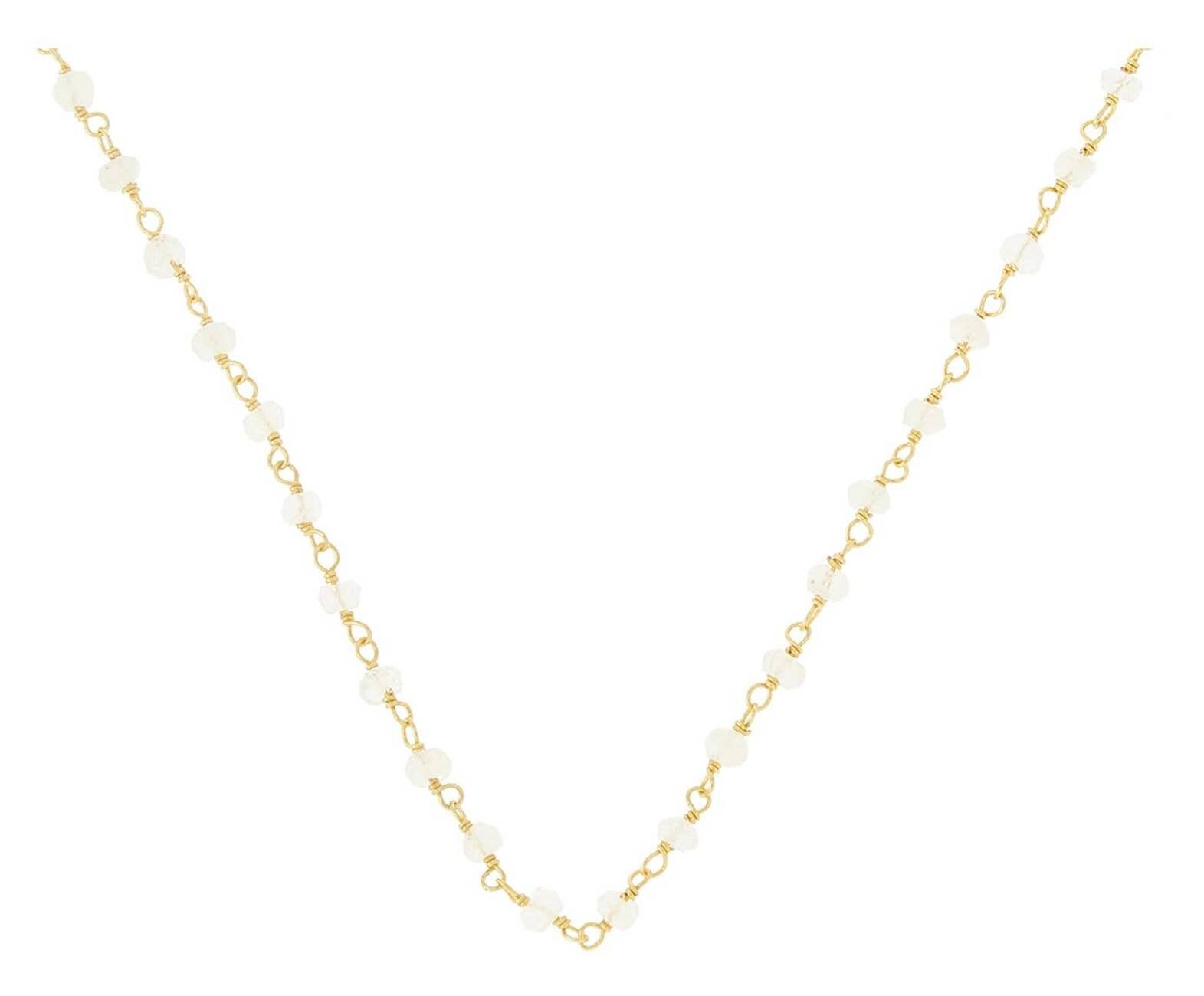 Collana girocollo Gemshine con pietre di luna bianche in argento 925