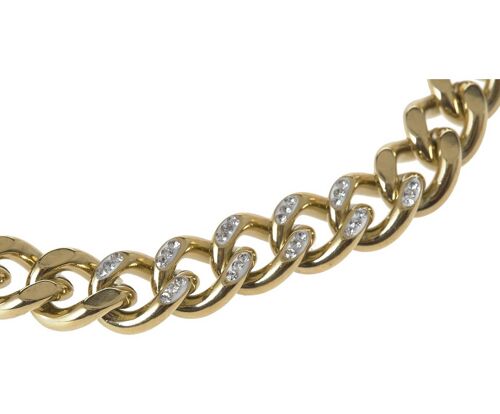 Gemshine Halskette dicke goldene Panzerkette mit kleine