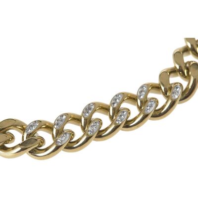 Gemshine necklace thick gold curb chain with small