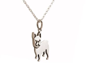 Collier Gemshine Pendentif Chien Bouledogue Français 925 1