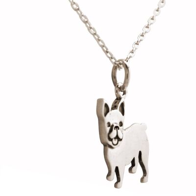 Gemshine Halskette Französische Bulldoge Hund Anhänger 925