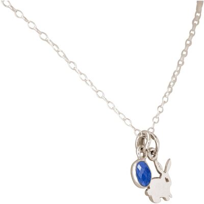Gemshine necklace bunny, easter bunny, rabbit with blue
