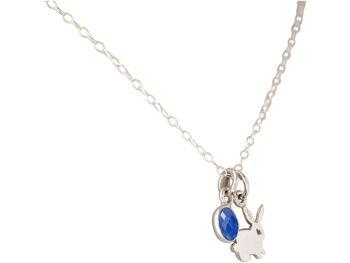 Collier Gemshine lapin, lapin de Pâques, lapin avec bleu 1