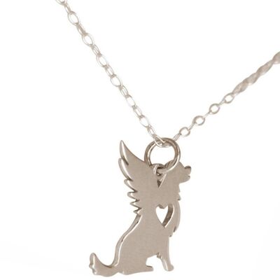 Gemshine Necklace Dog with Wings Pendant Loyal Guardian