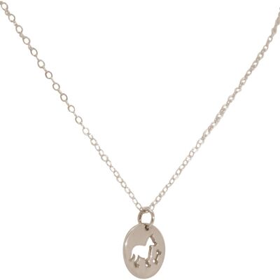 Gemshine necklace dog with bone pendant solid 925