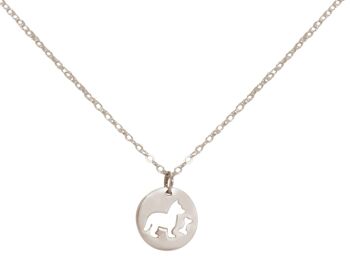 Collier Gemshine chien avec pendentif en os solide 925 3