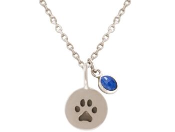 Collier Gemshine Chien Chat Patte Patte Bleu Saphir 3