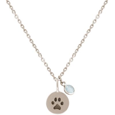 Gemshine necklace dog, cat paw, paw with teal
