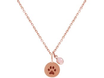 Collier Gemshine chien, patte de chat, patte avec quartz rose 4