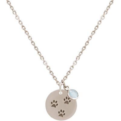 Gemshine necklace dog, cat paws paws