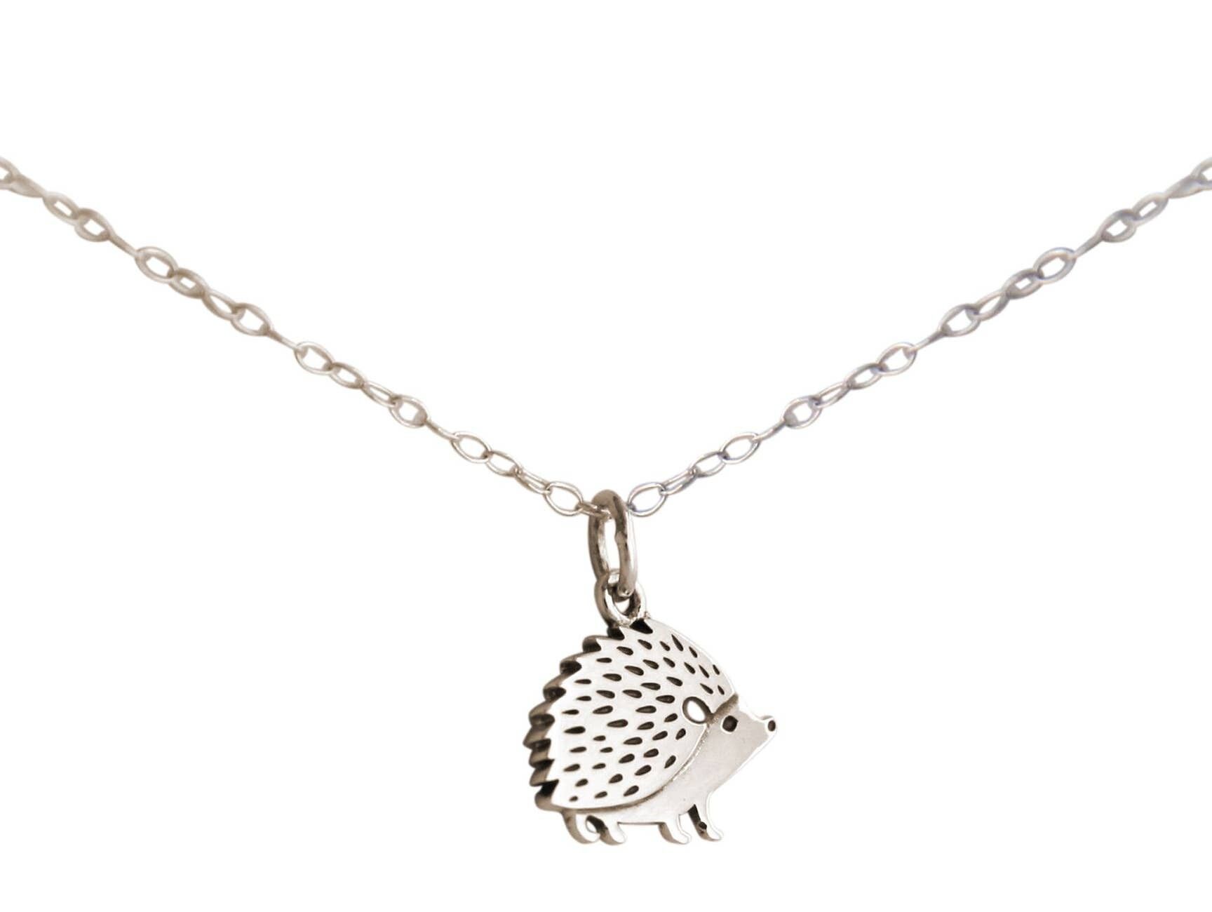 Collana Gemshine HEDGEHOG, ciondolo animale foresta e siepe 925