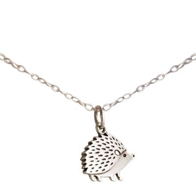 Gemshine necklace HEDGEHOG, forest and hedge animal pendant 925