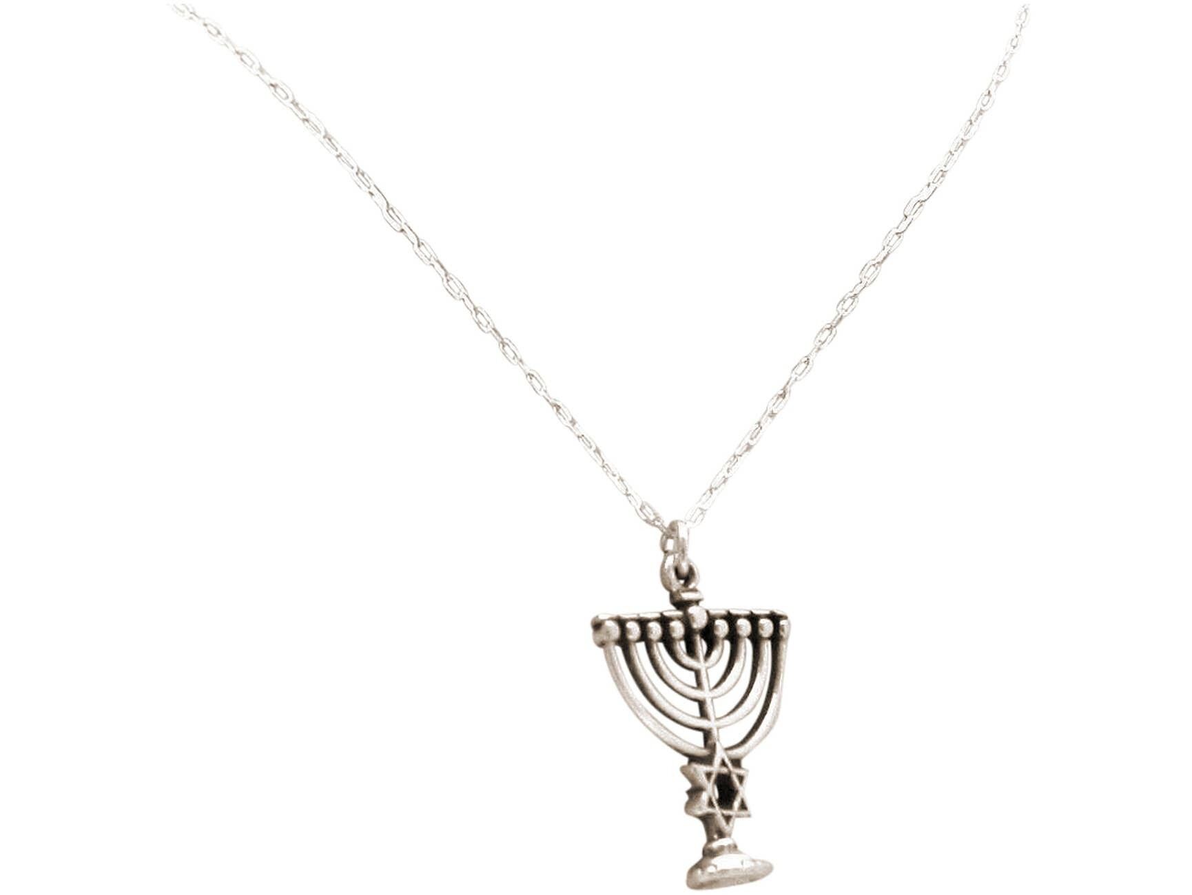 Gemshine Necklace Jewish Menorah Candlestick Hanukkah