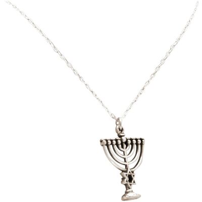 Collar Gemshine Menorá judía Candelero Hanukkah