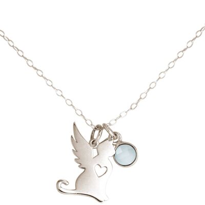 Gemshine necklace cat wings and CHALCEDON pendant