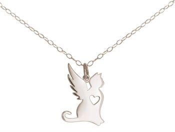 Collier Gemshine Pendentif Chat avec Ailes Protection Loyale 4