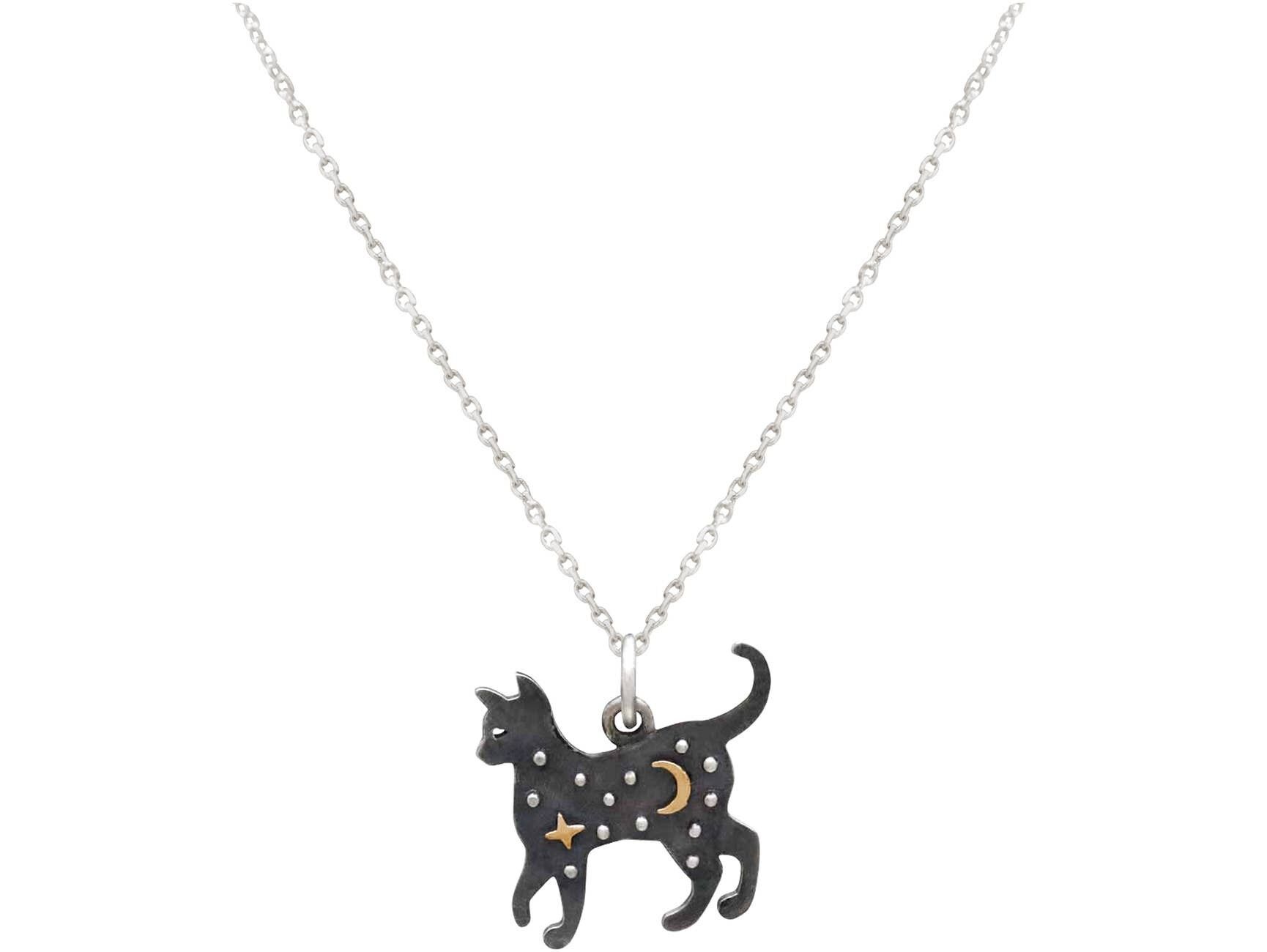 Collana Gemshine gatto, ciondolo gatto in argento 925