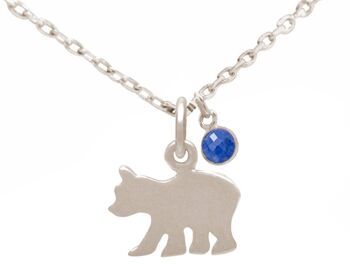 Collier Gemshine avec pendentif SAPHIR bébé ours 925 4