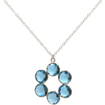 Gemshine Necklace with Blue London Blue Topaz Quartz