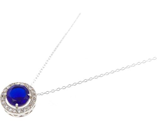 Gemshine Halskette mit blauem Saphir Quarz Edelstein