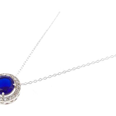 Gemshine necklace with blue sapphire quartz gemstone