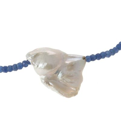 Collier Gemshine avec pierres précieuses de saphir bleu