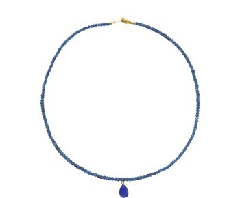 Collier Gemshine avec pierres précieuses et gouttes de saphir bleu 4