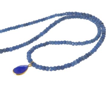 Collier Gemshine avec pierres précieuses et gouttes de saphir bleu 2