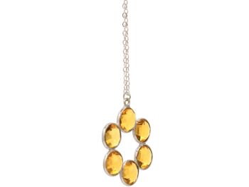 Collier Gemshine avec pendentif en pierre gemme citrine jaune 3