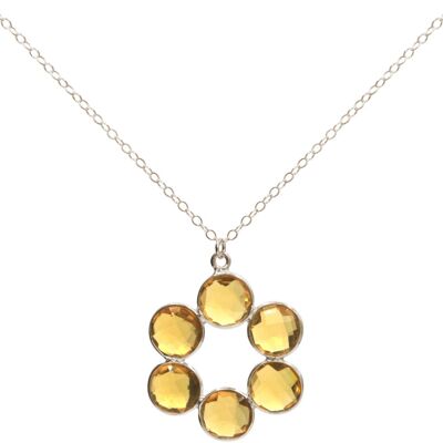 Collier Gemshine avec pendentif en pierre gemme citrine jaune