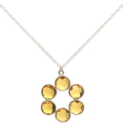 Gemshine necklace with yellow citrine gemstone pendant