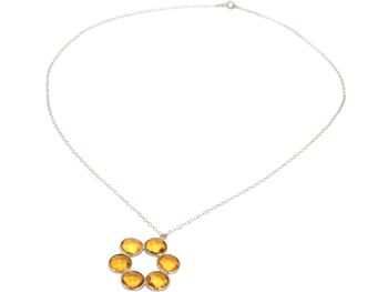 Collier Gemshine avec pendentif en pierre gemme citrine jaune 4