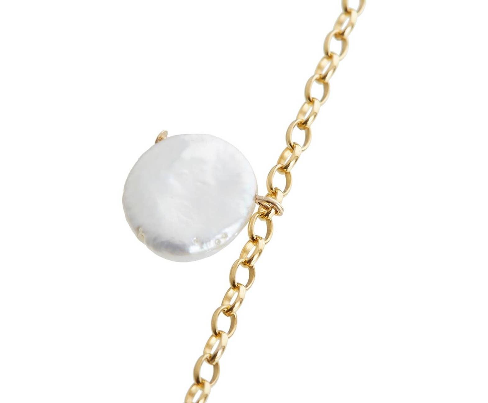 Gemshine necklace with large white cultured pearls