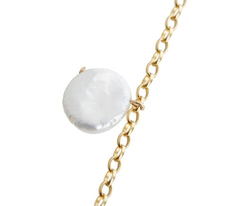 Gemshine Halskette mit großen weißen Zuchtperlen