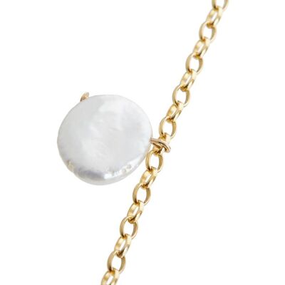 Gemshine necklace with large white cultured pearls