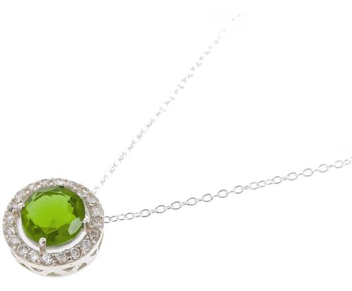 Gemshine Halskette mit grünem Peridot Quarz Edelstein