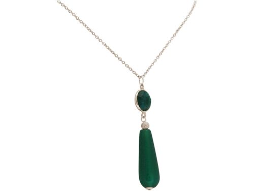 Gemshine Halskette mit grünem Smaragd und Jade Edelstein