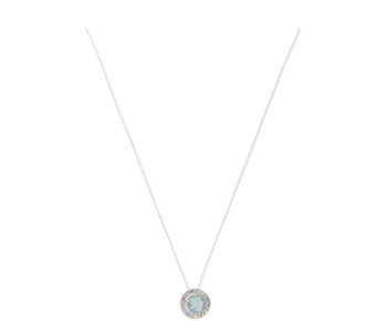 Collier Gemshine avec pierre précieuse de quartz aigue-marine bleu clair 3