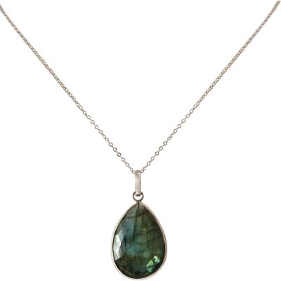 Collier Gemshine avec goutte de pierre gemme labradorite