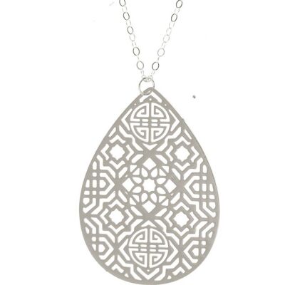 Gemshine necklace with mandala teardrop pendant