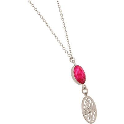 Gemshine necklace with mandala and ruby pendant