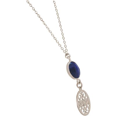 Gemshine necklace with mandala and sapphire pendant