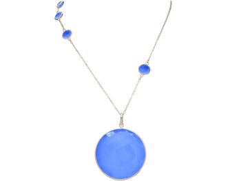 Collier Gemshine avec des pierres précieuses de calcédoine bleu marine 3