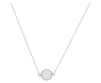 Collier Gemshine avec pierre précieuse de calcédoine vert de mer 1