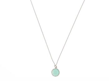 Gemshine - Collier avec une pierre gemme de calcédoine vert d'eau 3