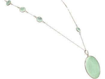 Collier Gemshine avec des pierres précieuses de calcédoine vert d'eau 1