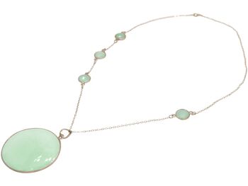 Collier Gemshine avec des pierres précieuses de calcédoine vert d'eau 2